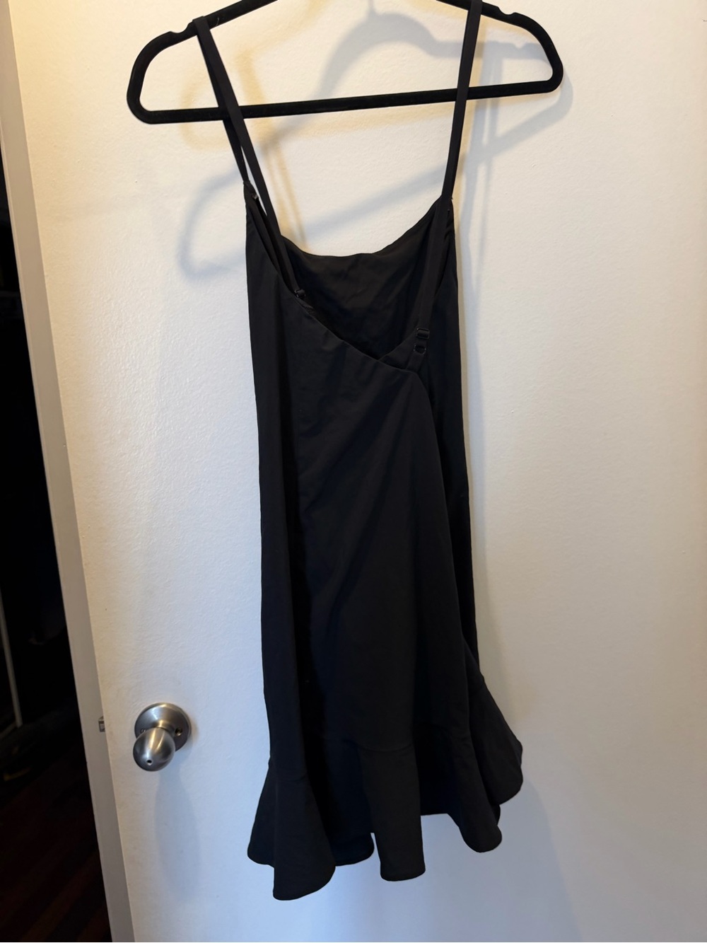 aerie Black Mini athletic Dress with Ruffle Hem
